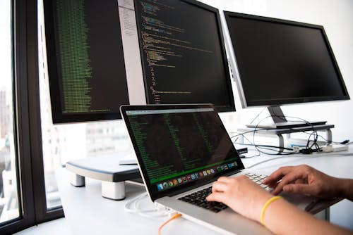 Person building a website